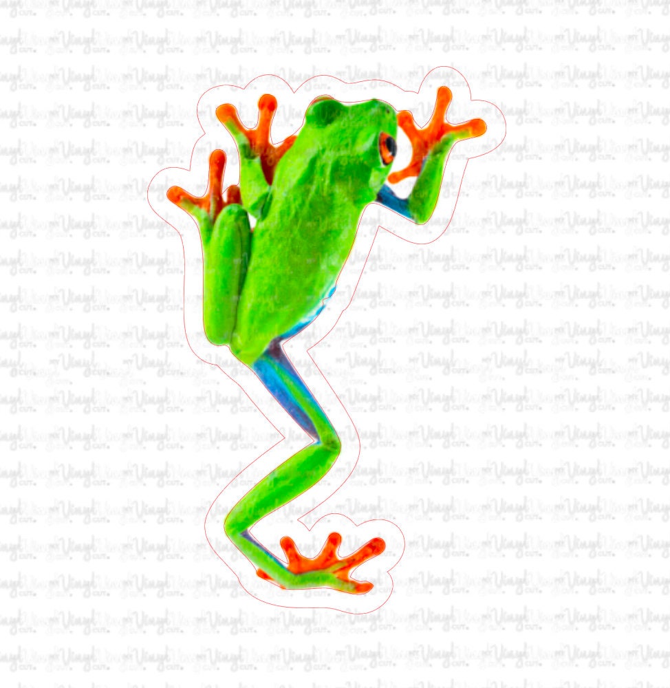 Tree Frog | 57A | Waterproof Vinyl Sticker | Window Cling | Glitter ...