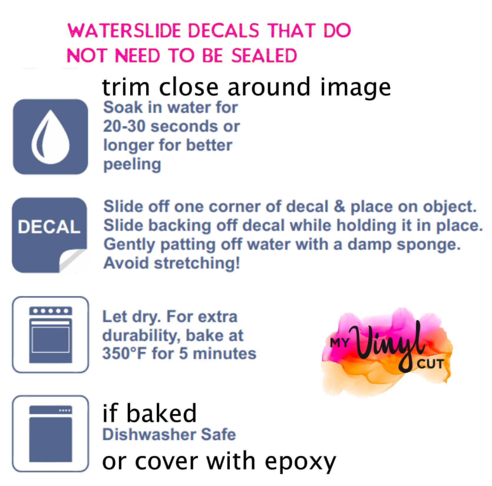 Waterslide Dark - Papier décalcomanie à l'eau professionnel pour