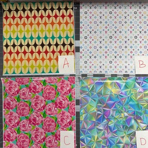 Printed Vinyl | CLEARANCE A | Permanent Adhesive | Overstock | 12 x 12 inches