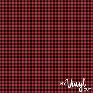 Buffalo Plaid HTV Heat Transfer Printed Vinyl Pattern  12 x 12 sheet for shirts - Permanent Adhesive Vinyl for cups, car windows