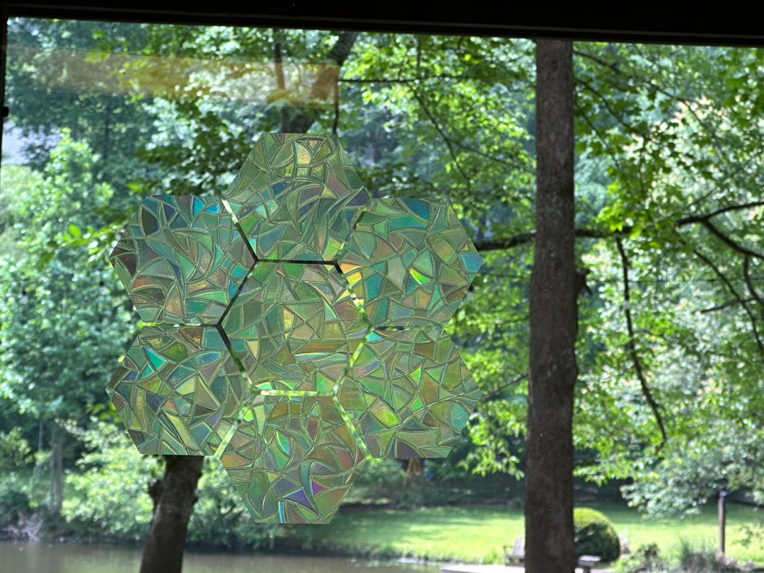 Honeycomb Hexagon Shaped Sun Catcher Window Stickers 3 X 3 Inches Set ...