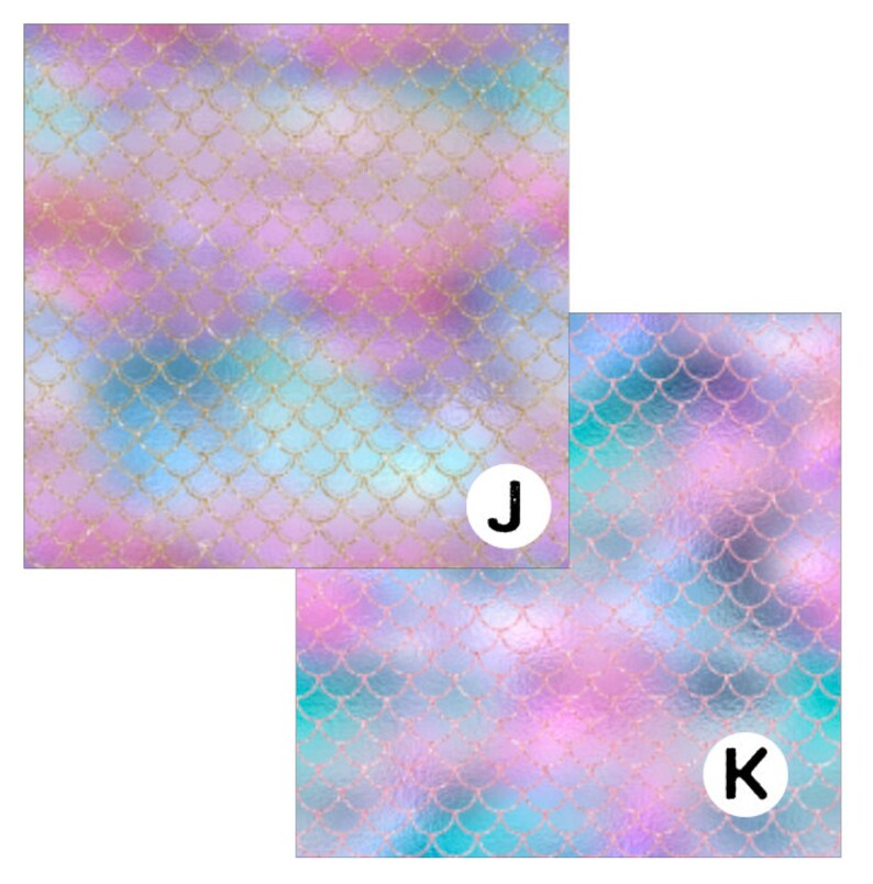 beautiful watercolor mermaid scales patterns printed on several types of vinyl