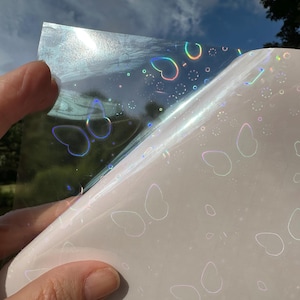 BULK Holographic Laminating Sheets in BULK PACKS 6 x 12, 8 x 11, 8 1/2 x 11, or 12 x 12 inches for Cold Laminating Sticker Overlay