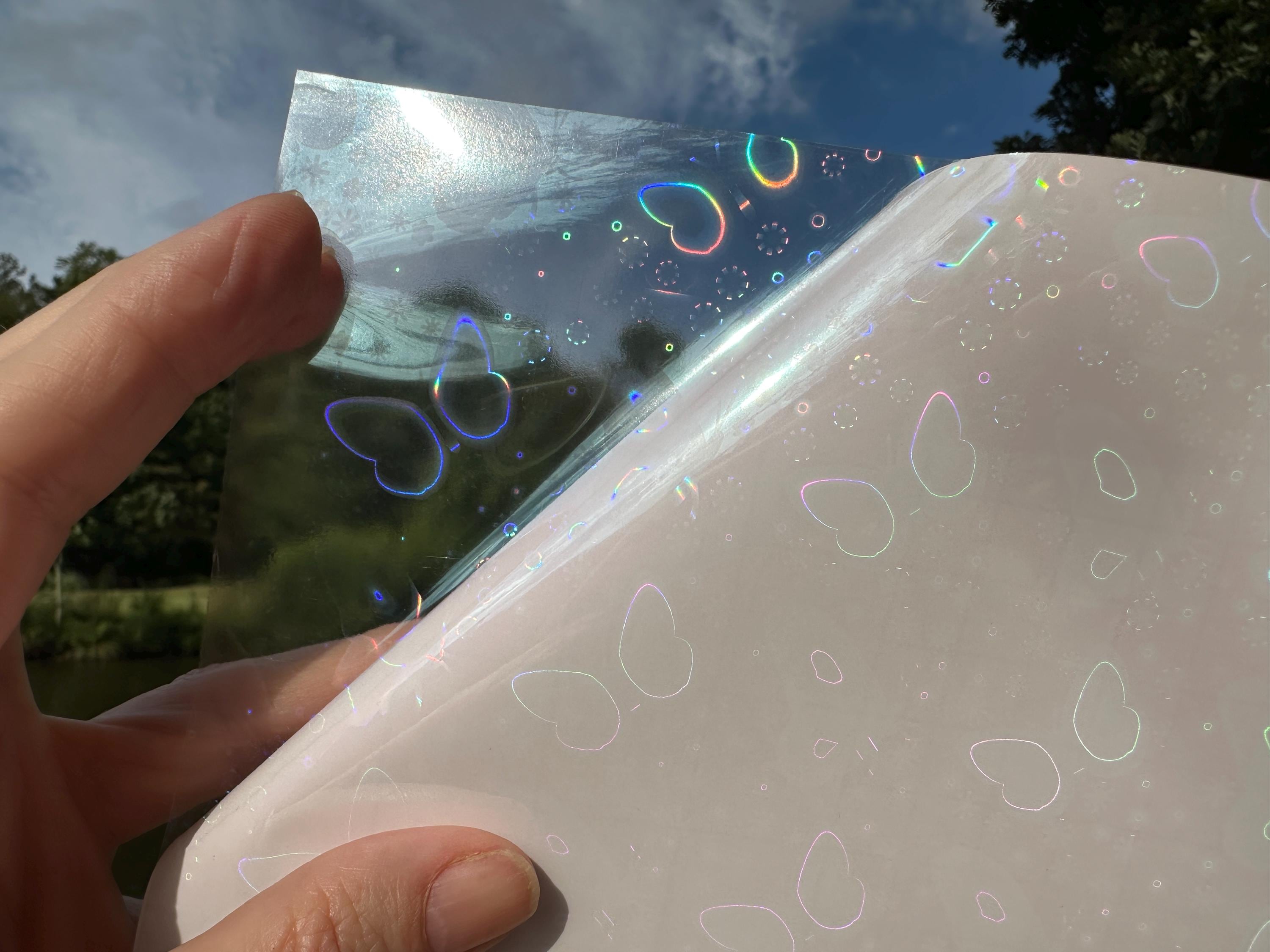 BULK Holographic Laminating Sheets in BULK PACKS 6 x 12, 8 x 11, 8 1/2 x 11, or 12 x 12 inches for Cold Laminating Sticker Overlay