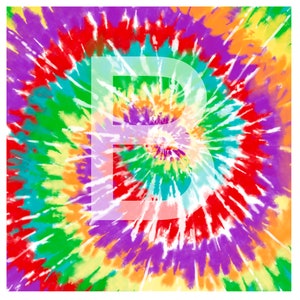 Printed Adhesive Vinyl, Tie Dye B Choose Permanent Adhesive for outdoors or Removable Adhesive for interiors 12 x 12 sheet