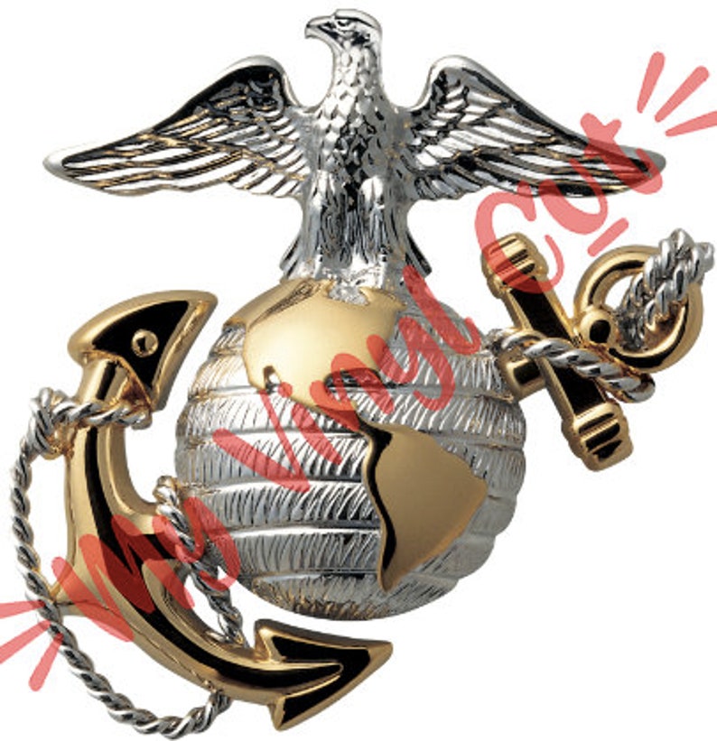 MVC brand Marines EGA Eagle Globe Anchor HTV Heat Transfer or Adhesive Vinyl Printed Vinyl Pattern 12 x 12 sheet for shirts or decals