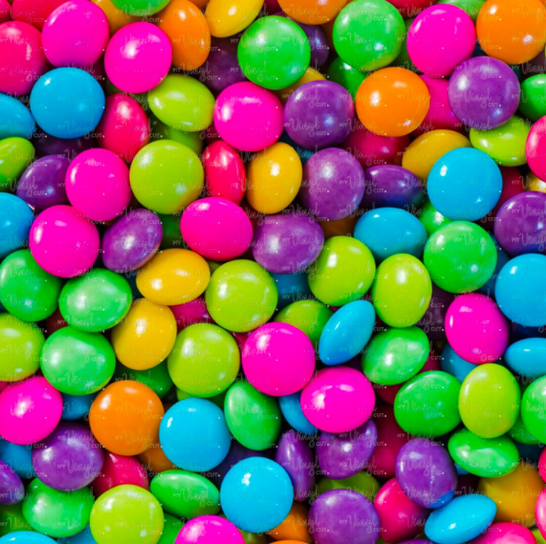 Colorful Candy Realistic Photo Pattern Printed Heat Transfer Vinyl HTV ...