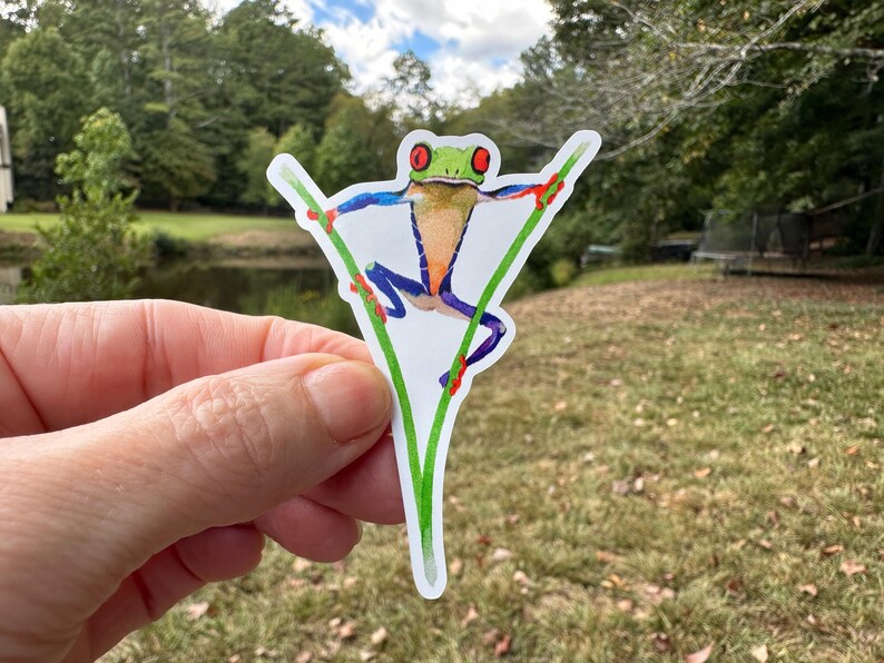 Tree Frog | 57E | Waterproof Vinyl Sticker | Window Cling | Glitter ...