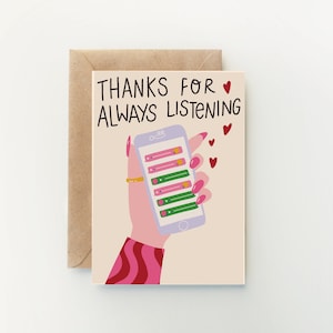 Obrigado por sempre ouvir | Cartão de Galentine