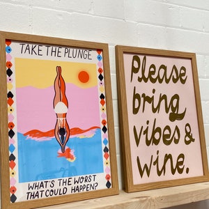 Please Bring Vibes And Wine Art Print image 4