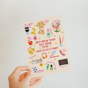Small Joys When Life Gets Tough - carte postale illustrée - art positif