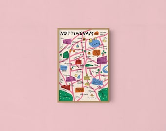 Map of Nottingham | Art Print