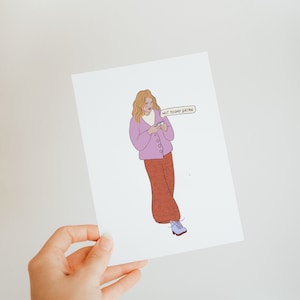Hoje não, satanás - cartão postal ilustrado - arte feminista