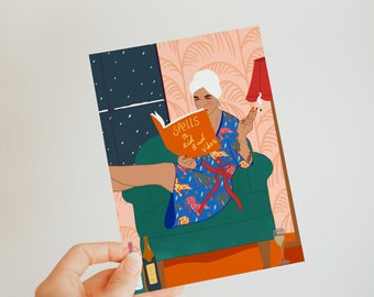 Spells A6 Postcard - Illustrated postcard - Feminist art - No Bad Vibes