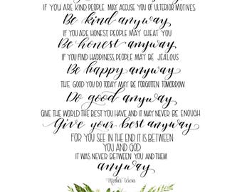 Download Mother teresa do it anyway | Etsy
