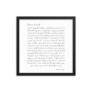 Framed Poster / Promise Yourself / Christian D. Larson / Handlettered ...