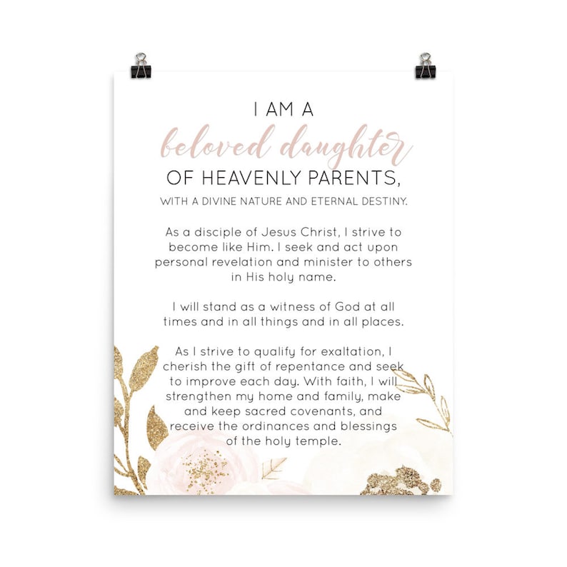 New Young Women's Theme / Wall Decor Print / Updated YW Theme / LDS - Etsy
