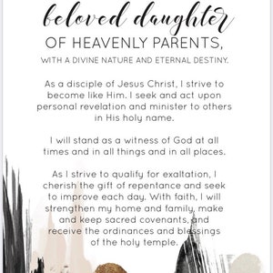 New Young Women Theme PRINTABLE / Updated YW Theme / LDS / Pretty ...
