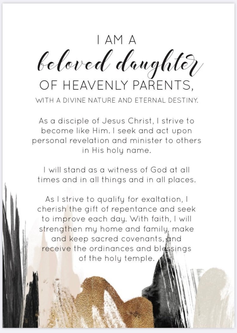 New Young Women Theme PRINTABLE / Updated YW Theme / LDS / Pretty ...