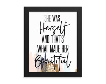 That's What Made Her Beautiful / Teen Decor / Typography Lettering Quotes / Framed Print