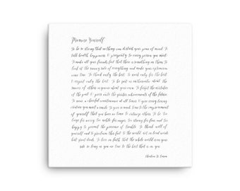 Canvas/ Promise Yourself / Christian D. Larson / Handlettered Calligraphy