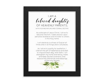 Framed New Young Women Theme / Updated YW Theme / LDS / Available in Both Black and White