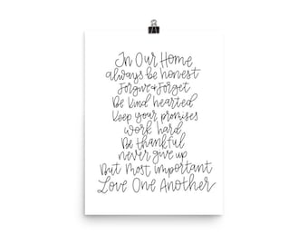 In Our Home / Hand Lettered Print