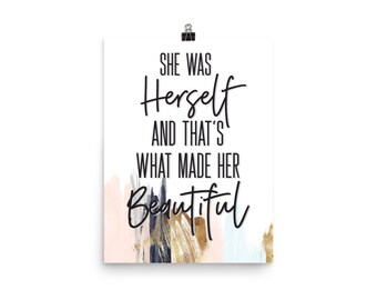 That's What Made Her Beautiful / Teen Decor / Typography Lettering Quotes / Poster Print