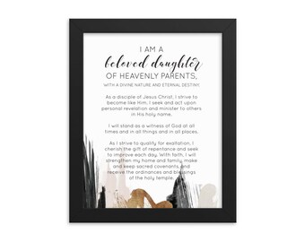 Framed New Young Women Theme / Updated YW Theme / LDS /Available In Both Black and White
