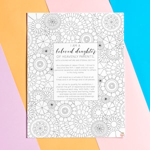 New Young Women Theme PRINTABLE Coloring Page / Updated YW Theme / LDS /Pretty Lettering Coloring