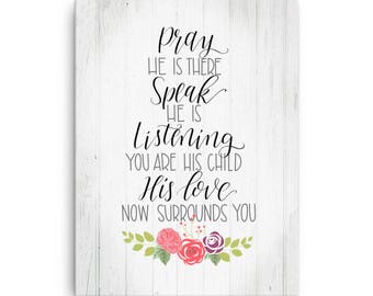 A Childs Prayer Canvas Print, lds primary song, hymn wall art, nursery art, childrens hymn, lds song, baptism gift, lds wall art, latter day
