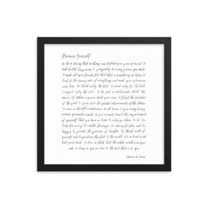Framed Poster / Promise Yourself / Christian D. Larson / Handlettered ...