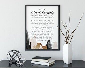 New Young Women Theme PRINTABLE / Updated YW Theme / LDS / Pretty Lettering with Black and Gold Accent