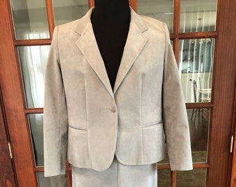Vintage 1990’s Ultra Suede Leather Count Romi 2 Piece Skirt Suit