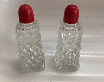 Vintage 1950’s Japan Cut Glass Salt and Pepper Shakers