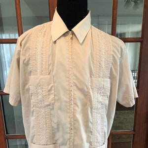 Vintage 1990’s Guayabera Zipper Shirt