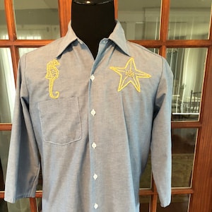 Vintage 1990’s Custom Handmade Seahorse Star Shirt