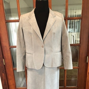 Vintage 1990’s Ultra Suede Leather Count Romi 2 Piece Skirt Suit