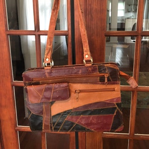 Vintage 1970’s Leather Patchwork Purse Bag