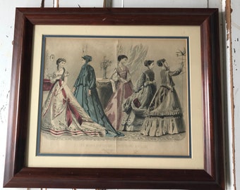 Antique 1868 Fashion Plate-Engraving