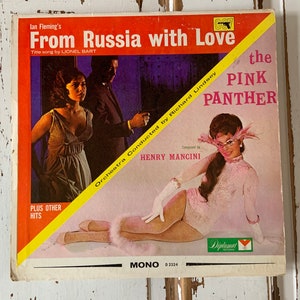Vintage 1963 Vinyl Album Ian Fleming’s Theme From Russia With Love, The Pink Panther, Plus Other Movie Hits