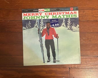 Vintage 1958 Vinyl Album Johnny Mathis Merry Christmas Album Reprint 1974