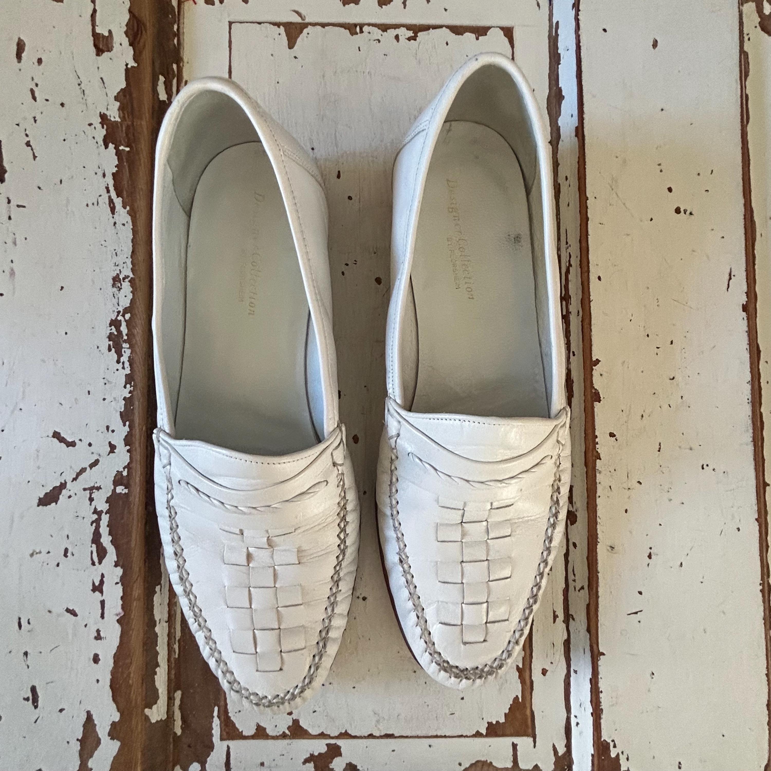 Vintage Florsheim White Leather Italian Made Loafers Mens Size 11 EEE w Box Vintage Florsheim White Leather Italian Made Loafers Mens  main image 4