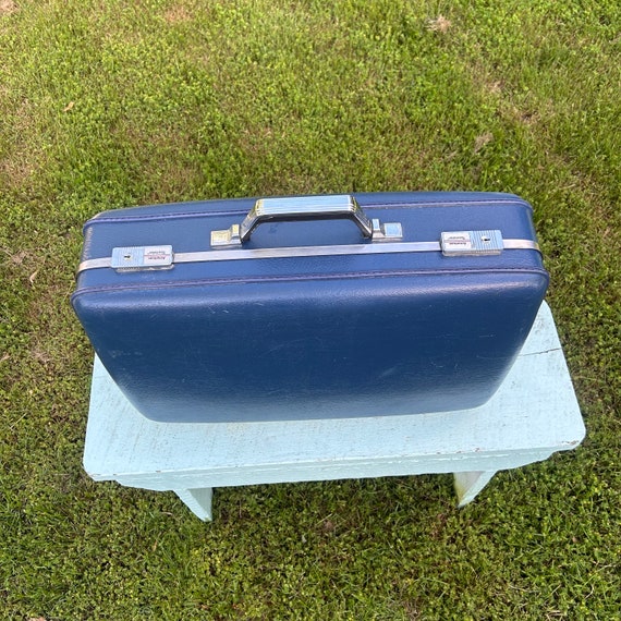 【70s USA製】Sears フェザーライト 青ヴィンテージスーツケース Vintage 1970's American Tourister Hard Shell Blue Large Suitcase