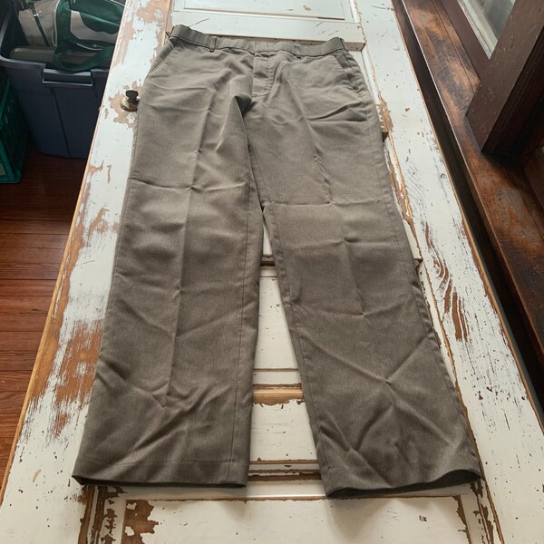 Vintage 70s/80s Dark Brown LEVI'S Action Slacks Polyester Dress Pants - 38 X 30