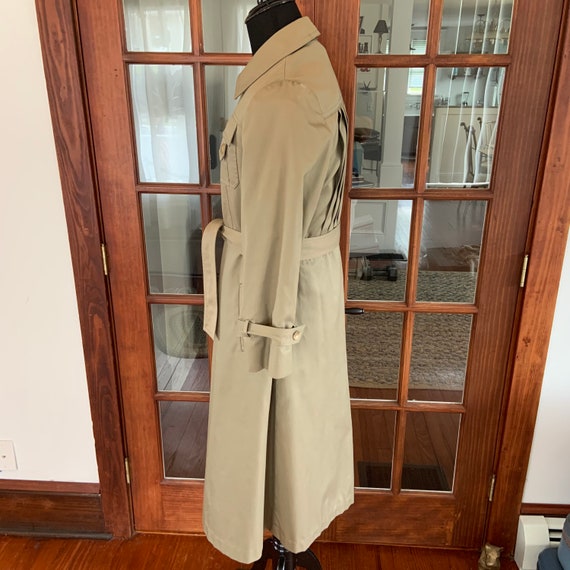 Vintage glossy long trench coat（ライナー付） Vintage 70s Womens S Belted Trench Coat Maxi Overcoat Hooded