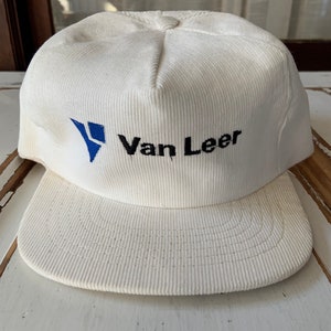 Vintage NOS 1980s Corduroy Snap Back Van Leer Hat