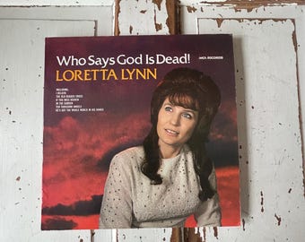 Vintage 1968 Loretta Lynn - Vem säger att Gud är död! Vinylskiva Album