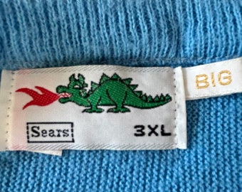 Vintage Sears Blue V-neck Sweater Dragon Logo Men Size 3XL - Etsy