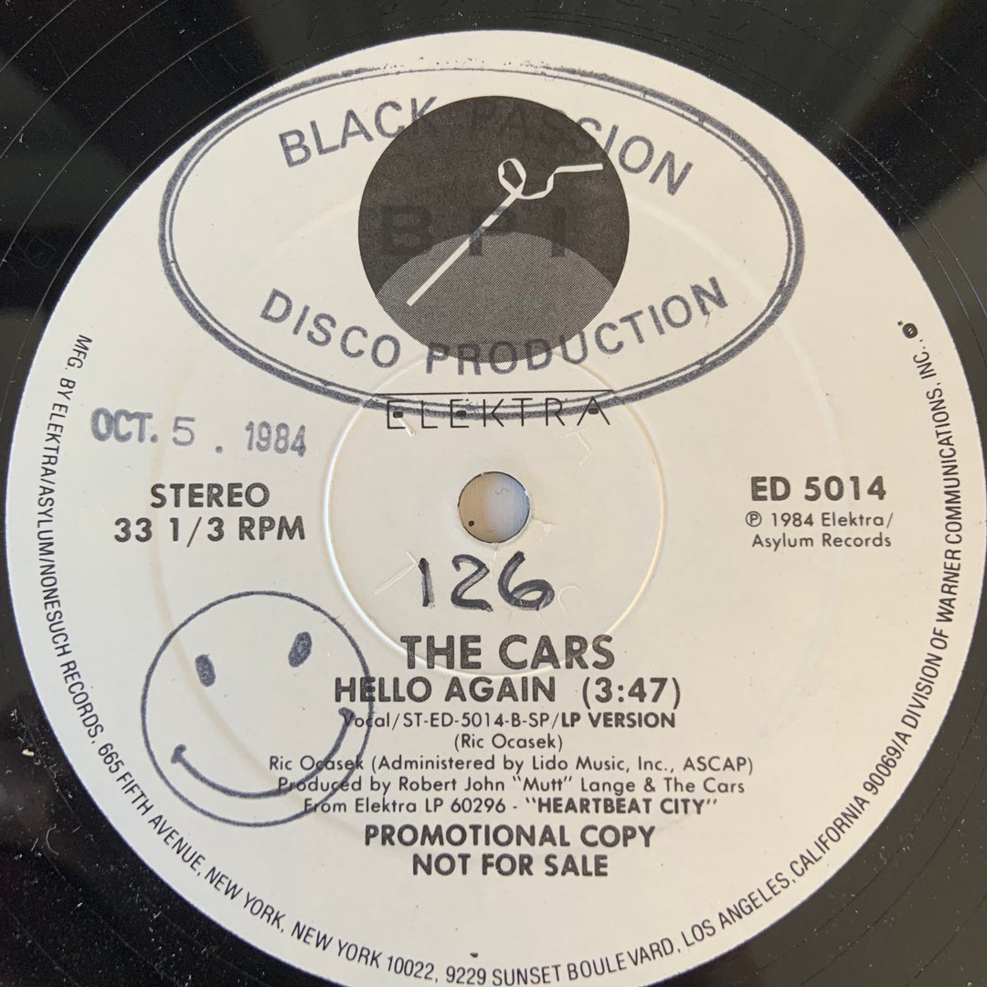 Vintage 1984 the Cars Hello Again Promotional Copy Vinyl Album Etsy